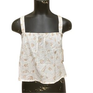 NEW Billabong Lolita Sun Crop White Tank Top Size XL